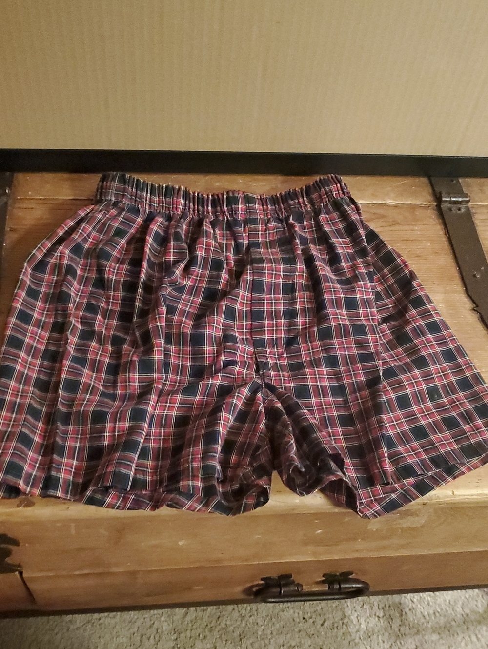 Kids Plaid Boxer Shorts - Red/Black
